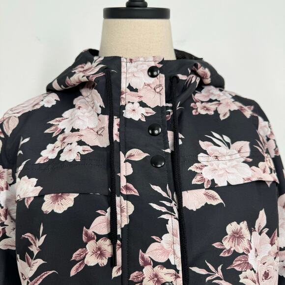 Volcom Floral Windbreaker Jacket Black Lightweight Ski Snowboard Outdoors Size S - Picture 2 of 15